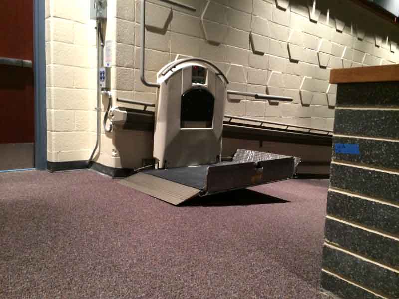 Northeast High School platform lift on Bedco Mobility website
