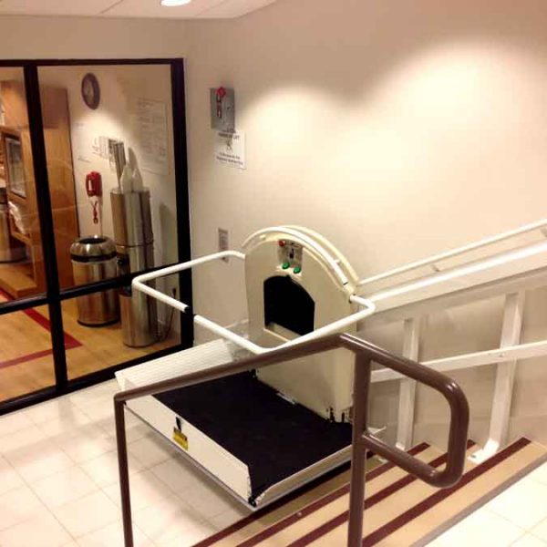 Sheraton gym wheelchair lift platform on Bedco Mobility website