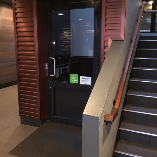 Shake Shack vertical lift lower door image on Bedco Mobility