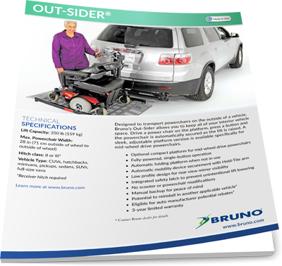 Bruno brochure image on Bedco Mobility website