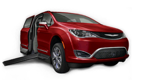 Pacifica red wheelchair accessible van image on Bedco Mobility website