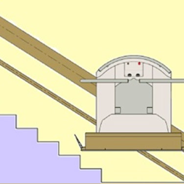 garaventa commercial inclined wheelchair lift image on bedco mobility website