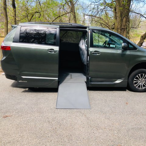 ramp deployed on Toyota XLE accessible van