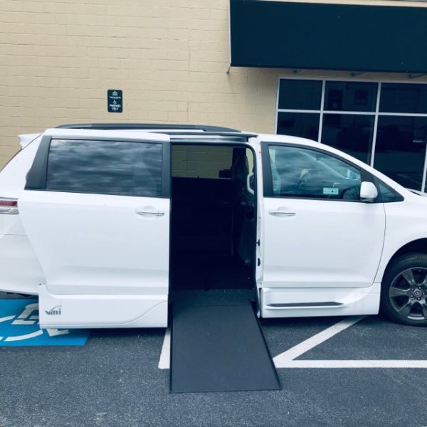 Sienna accessible van with ramp deployed