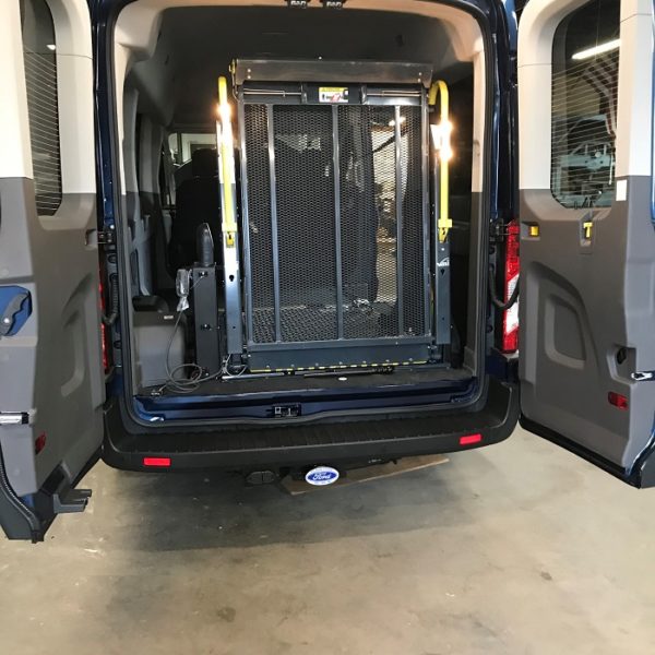 folded wheelchair van lift