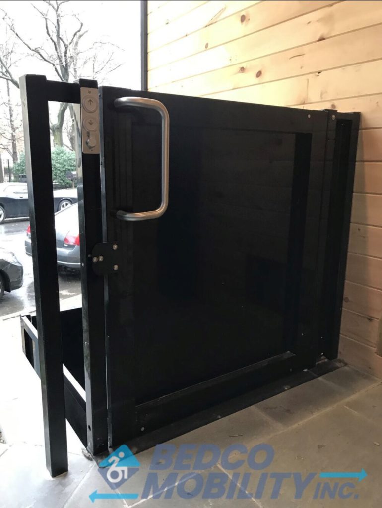 photo of upper gate of wheelchair lift on bedco website
