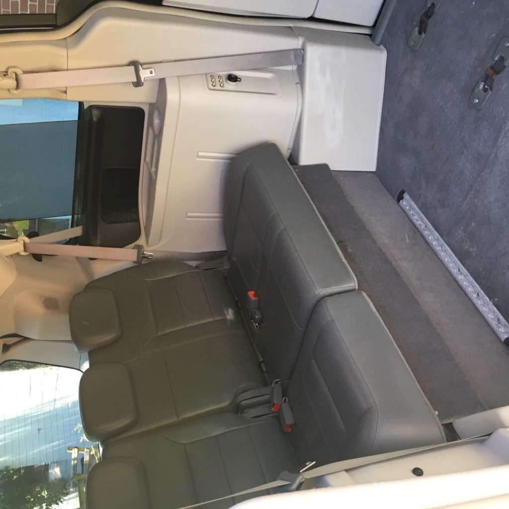 Back seats of Volkswagen wheelchair van